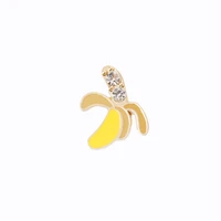 cartoon rhinestones inlaid banana brooch pins button bag collar badge brooch jewelry for women gift
