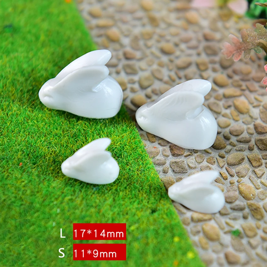 6PCS Cartoon Lovely Miniature Bunny Rabbit Animal plastic Small Ornament DIY Model Garden Figurine Craft Home Decoration | Дом и сад