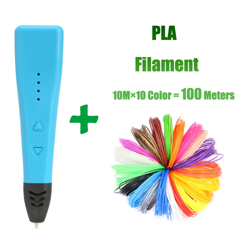LIHUACHEN RP500A 3d Ручка DIY 3D Ручка для рисования для печати Рисование художественное ремесло поддержка материала ABS/PLA нити - Цвет: Blue Add 100Meters