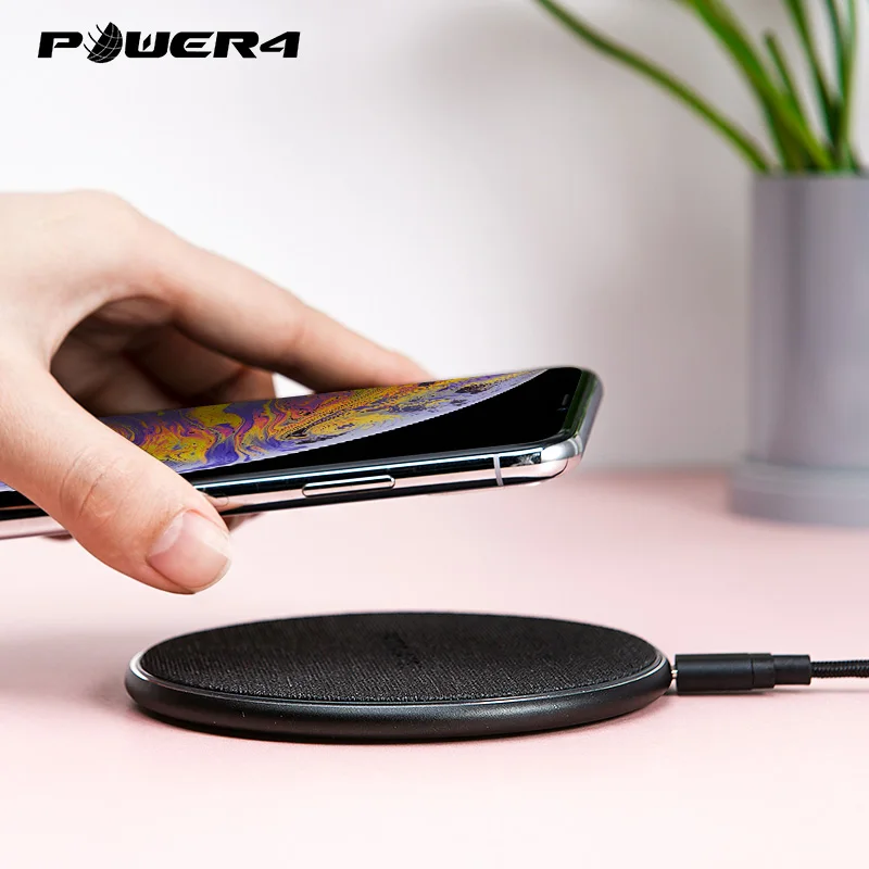 Зарядное устройство Power4 с льняной поверхностью для быстрой беспроводной зарядки