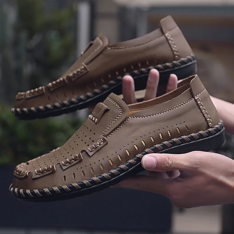 Men Casual Shoes Summer 2019 Breathable Soft Driving Men'S Handmade Chaussure Homme Net Surface Loafers | Обувь