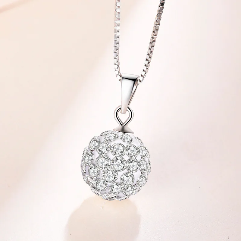 

L&P New fashion 925 Sterling High Quality Crystal Ball Necklace for women Hot sale Pendant Necklace Jewelry Wholesale