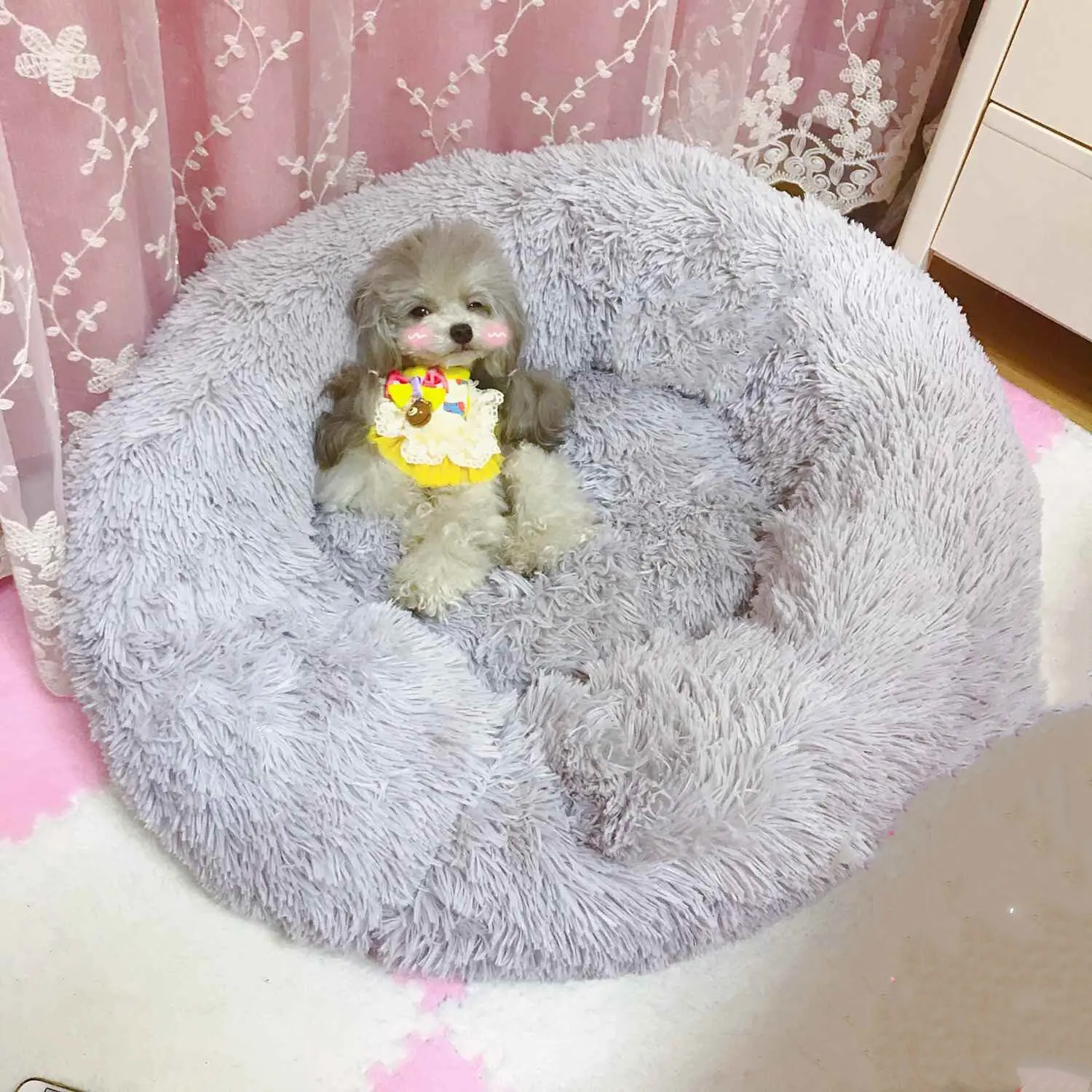 Домик для питомца кошки собаки кошки кровать мягкие круглые плюшевые теплый коврик для щенка кошки собаки теплый спальный домик для кошки XS s m