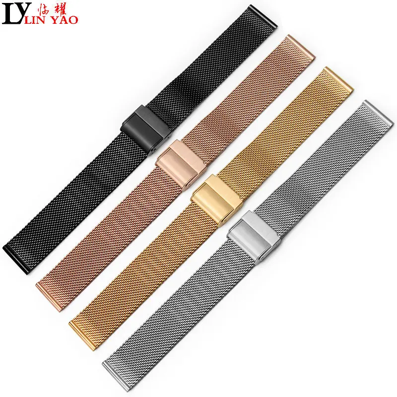 

14mm 16mm 18mm 20mm gold rose gold ultra-thin stainless steel bracelet band for lady woman for ck DW Free tools Exempt postage