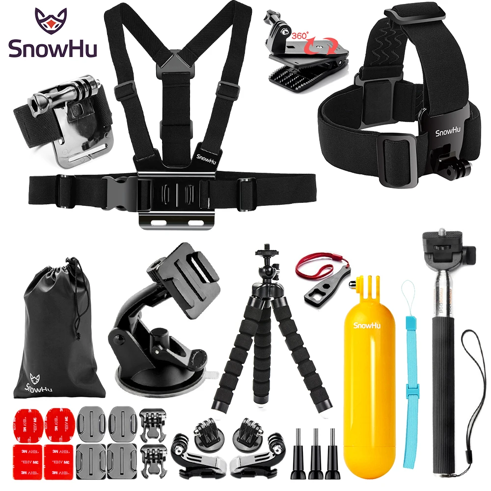 Комплект аксессуаров SnowHu для экшн-Камеры Gopro Hero 9 8 7 6 black session Yi 4K | Электроника