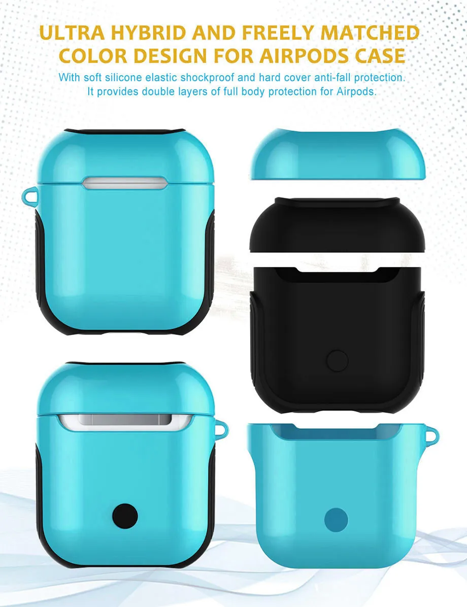 Чехол Caletop для Airpods i12 i10 TWS силиконовый чехол антидетонационный глянцевый защитный чехол для Apple Airpod Air Pods беспроводной зарядки