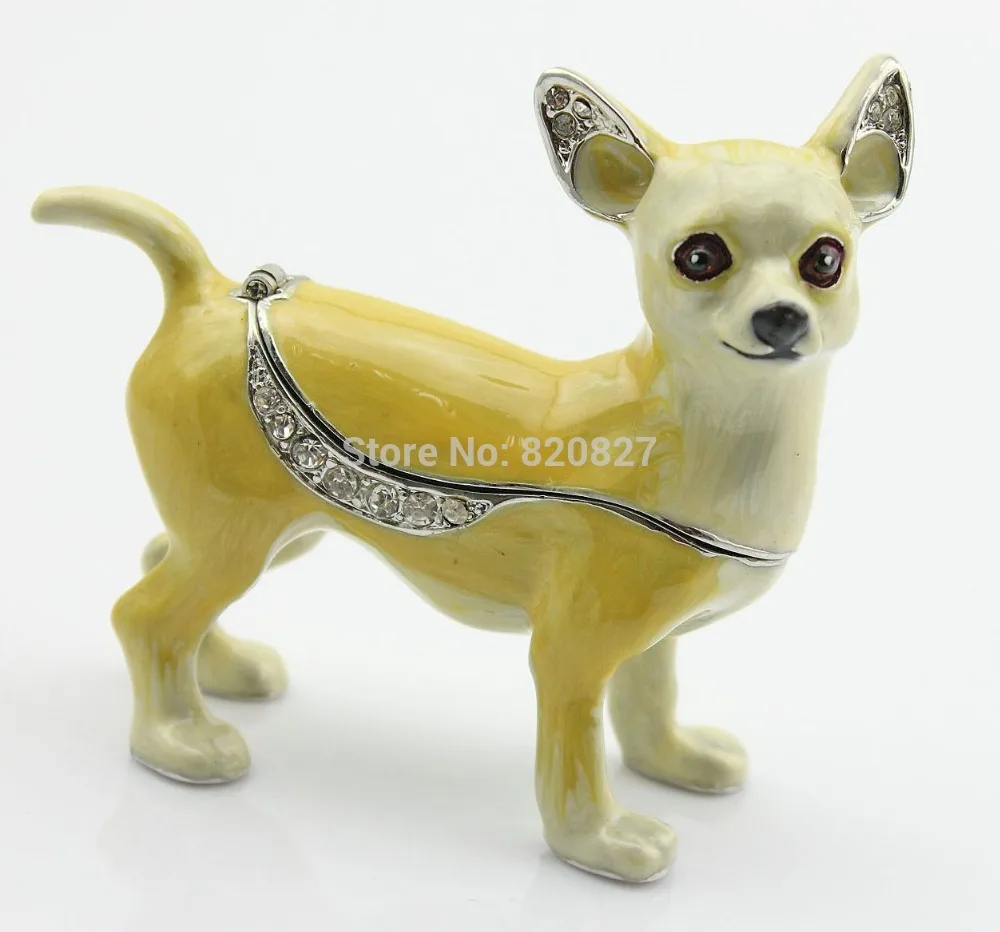 Собака безделушка коробка мопса Чихуахуа драгоценный камень ювелирных