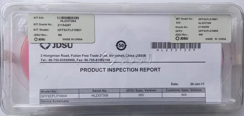 

Серийный волоконно-оптический Плоский Фильтр JDSU GFFSCFL010801 HL2337309