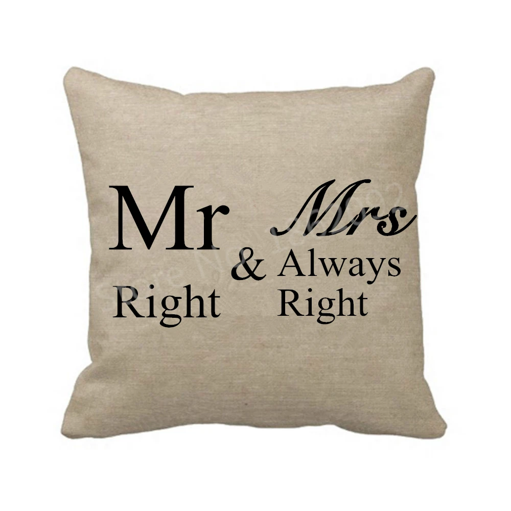Горячая Mr Mrs Подушка Чехол белье mr. Right всегда прав Чехлы диван домашний декор