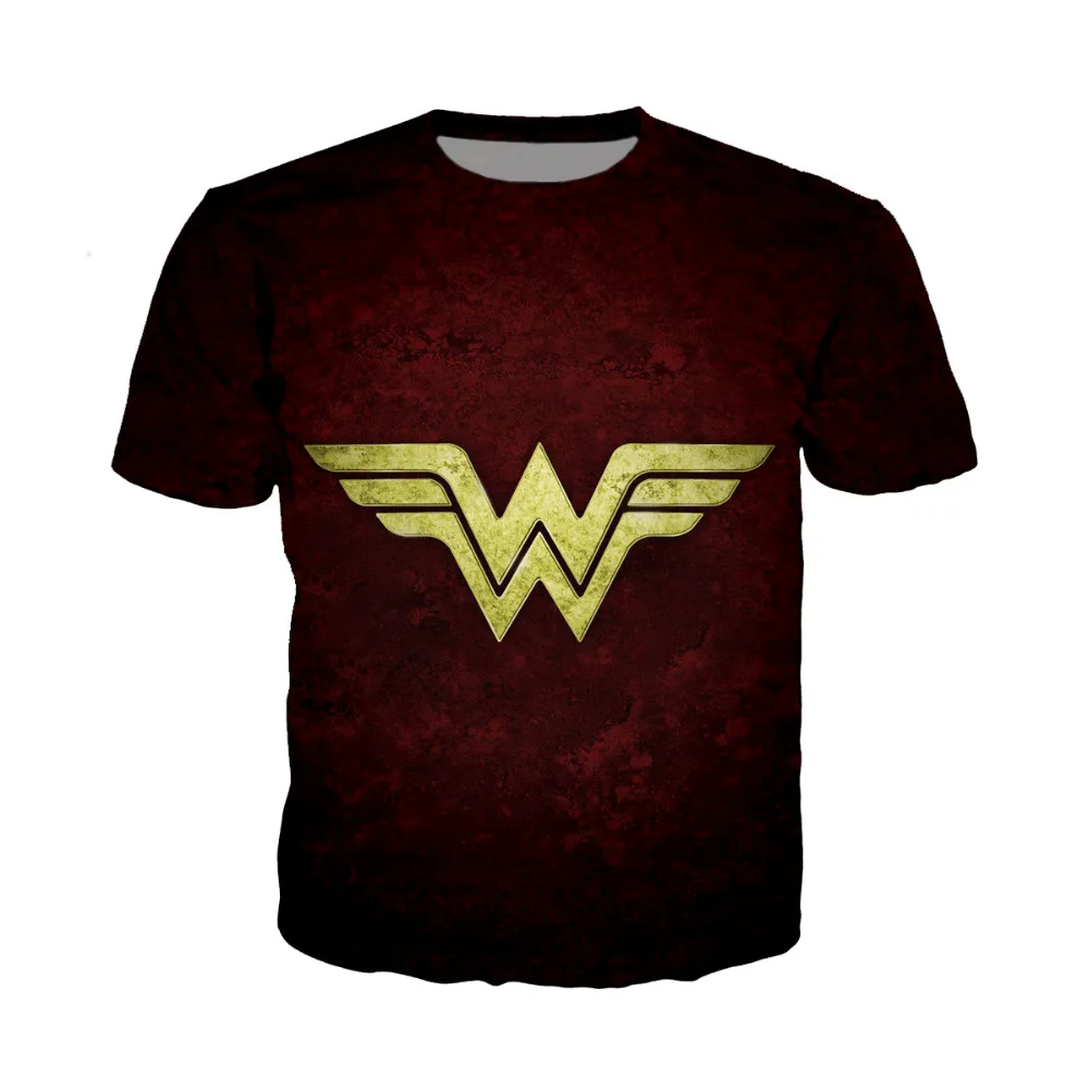 LIASOSO Wonder Woman футболка комиксов Marvel Супермен Бэтмен короткий рукав o-образным