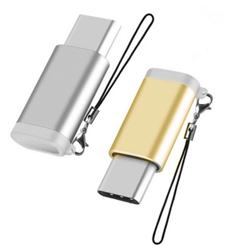 Адаптер Micro USB Type-C OTG для синхронизации данных и зарядки с брелоком шнур |