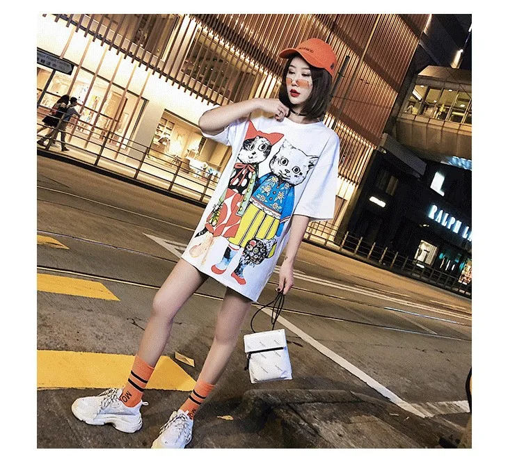 Женские летние футболки Женская Футболка Harajuku Ulzzang Tumblr Kawaii Femme повседневные топы