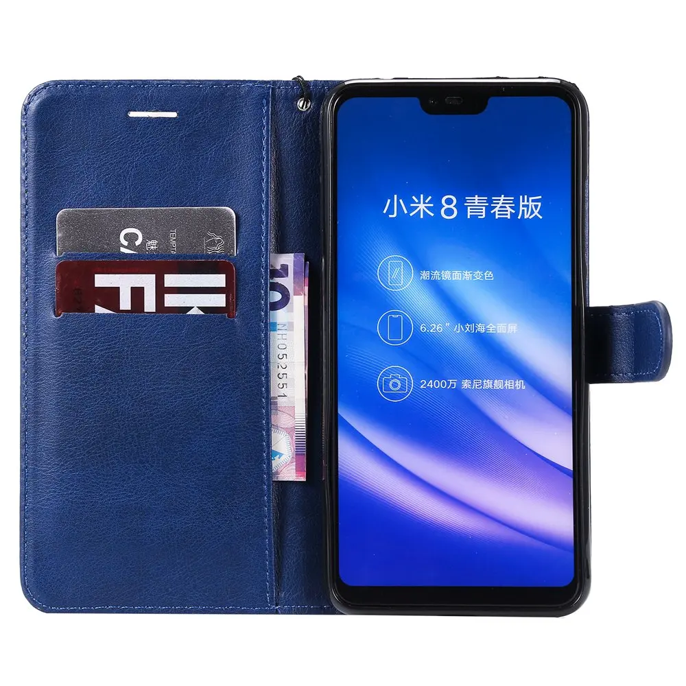 Роскошные из искусственной кожи чехлы для сяо ми M1808D2TG mi 8 Lite Чехлы магнит кошелек