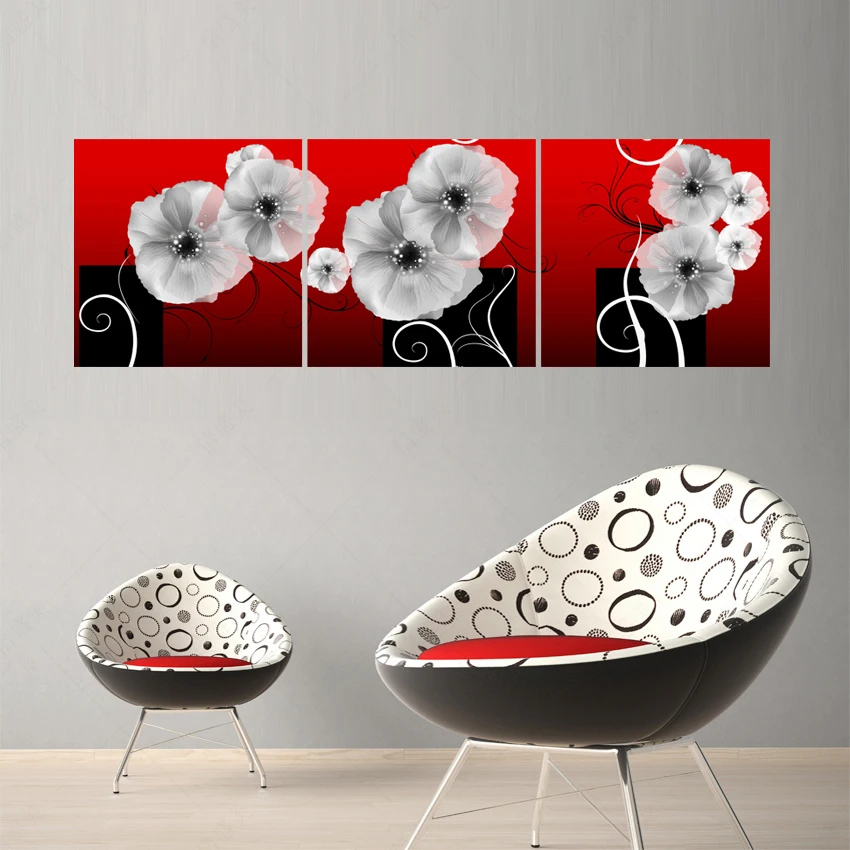 3 шт. картина масляными цветами на художественной стене для гостиной Hd Печать