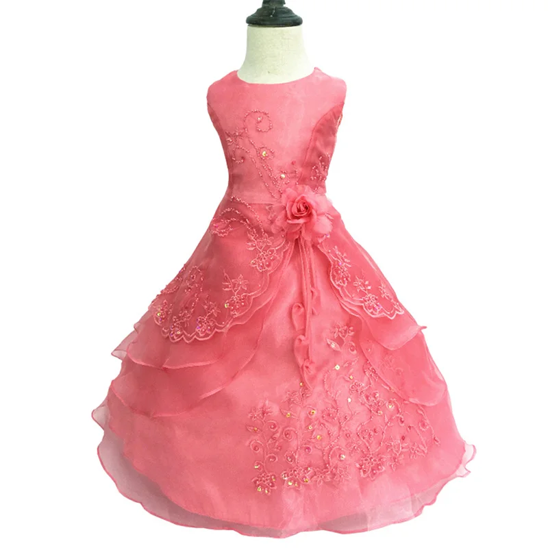 New Princess Dresses with Self-contained bustle for Girls and Tutu Dress in wedding party Costumes 2-14 years Kids dress | Детская