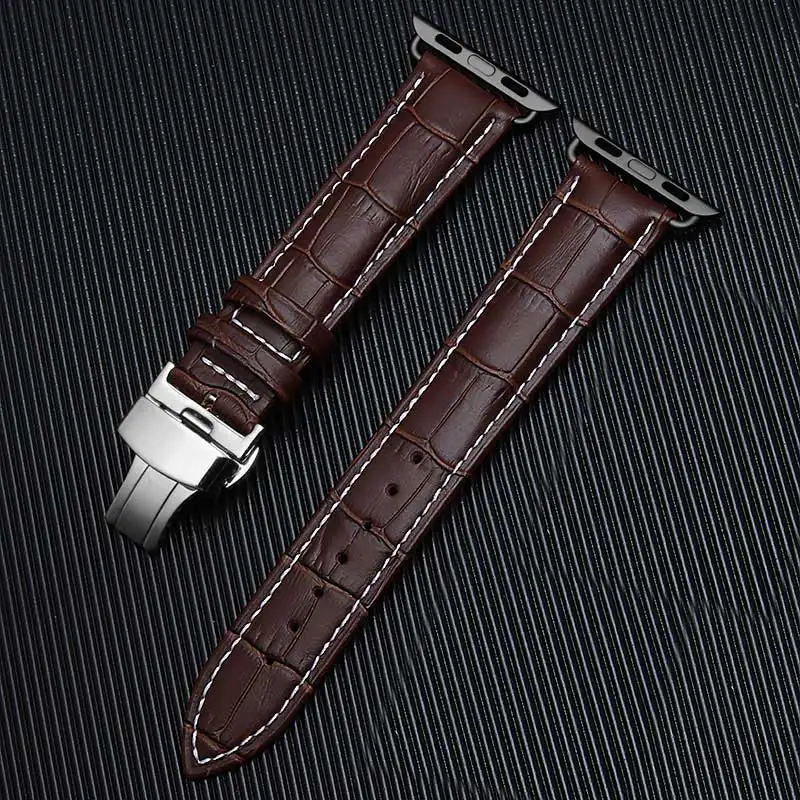 Ремешок из натуральной кожи с пряжкой для наручных часов iWatch Apple Watch 38 мм 42 ремешок