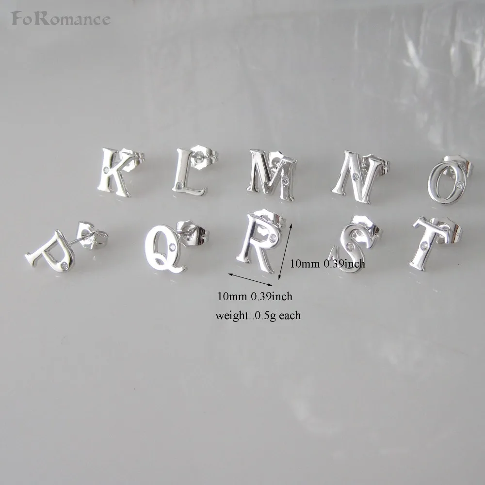 Минимальный заказ 10 долларов/серьги гвоздики с буквами начальной буквы K L M N O P Q R S