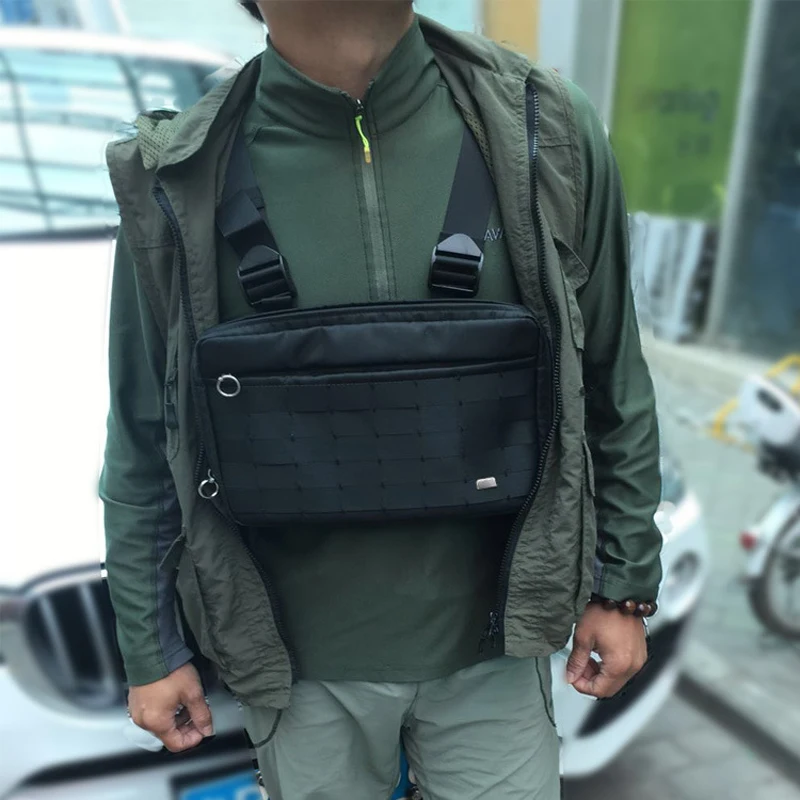 Хип хоп нагрудная сумка для мужчин Kanye Chest Rig функциональная упаковка нейлоновые