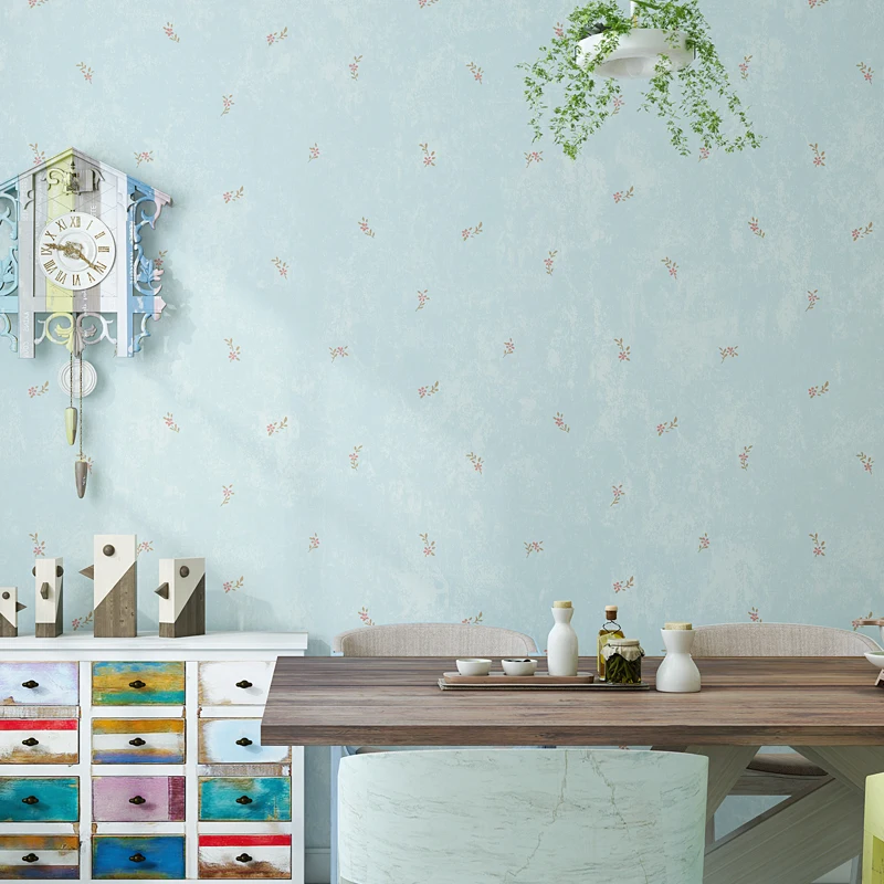 

Rustic Small Flower Wallpaper for Walls Beige Blue Green Non-woven Wall Paper Roll Living Room Bedroom Wallcovering papier peint