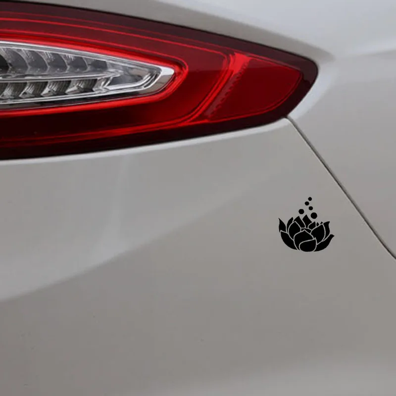 YJZT 13.7CM*13.2CM Buddhism Religion Vinyl Decal Car Stickers Lotus Flower Black/Silver C3-1556 | Автомобили и мотоциклы