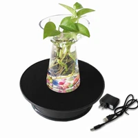 20 cm velvet top electric motorized rotating display turntable for model jewelry hobby collectible home with 110v ac adapter