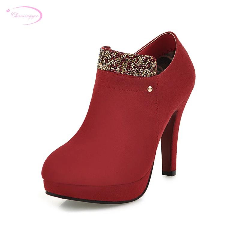 Chainingyee пикантные удобные с круглым носком женские туфли лодочки заклепки