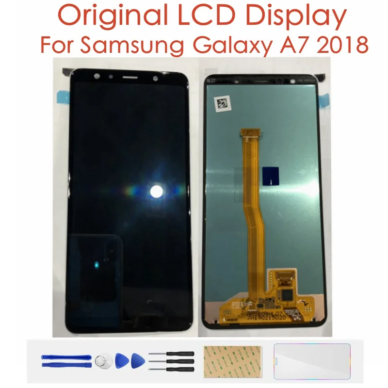 Оригинальный ЖК дисплей для Samsung Galaxy A7 2018 сенсорный экран 10 дигитайзер замена