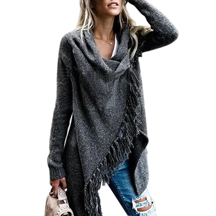 BYUAN Fashion Ladies Sweaters Women Knitted Sweater Outerwear Autumn Winter Irregular Loose Jumpers Sweter Mujer | Женская одежда