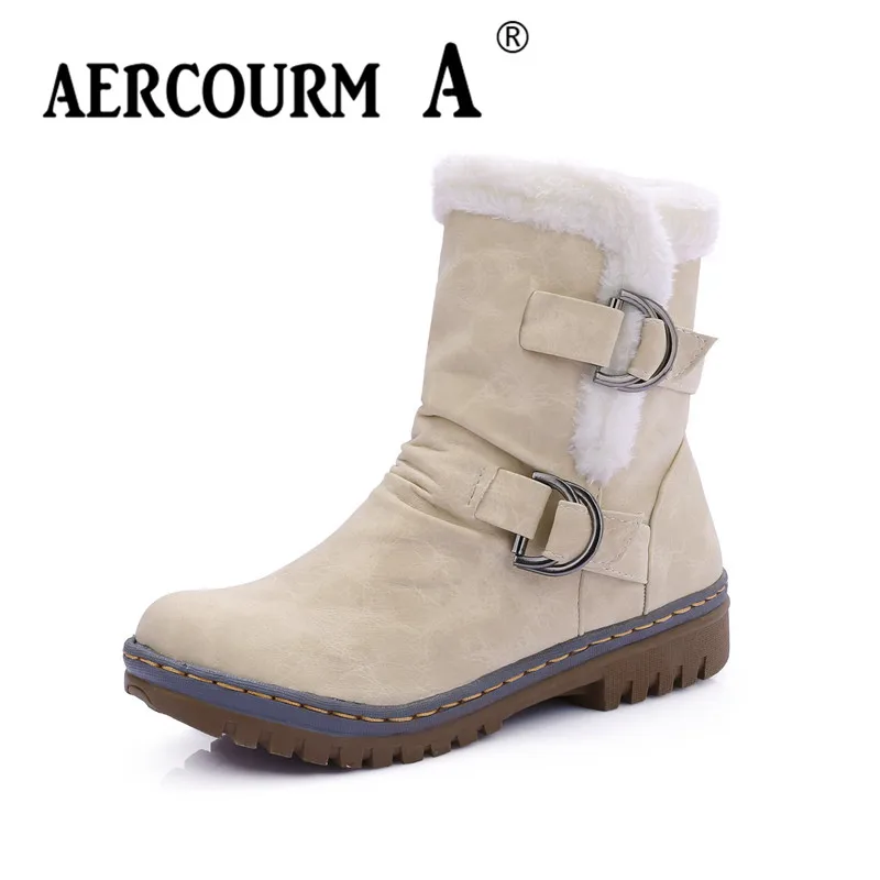 Aercourm A/2018 женские зимние ботинки ботильоны водонепроницаемые на платформе ручной
