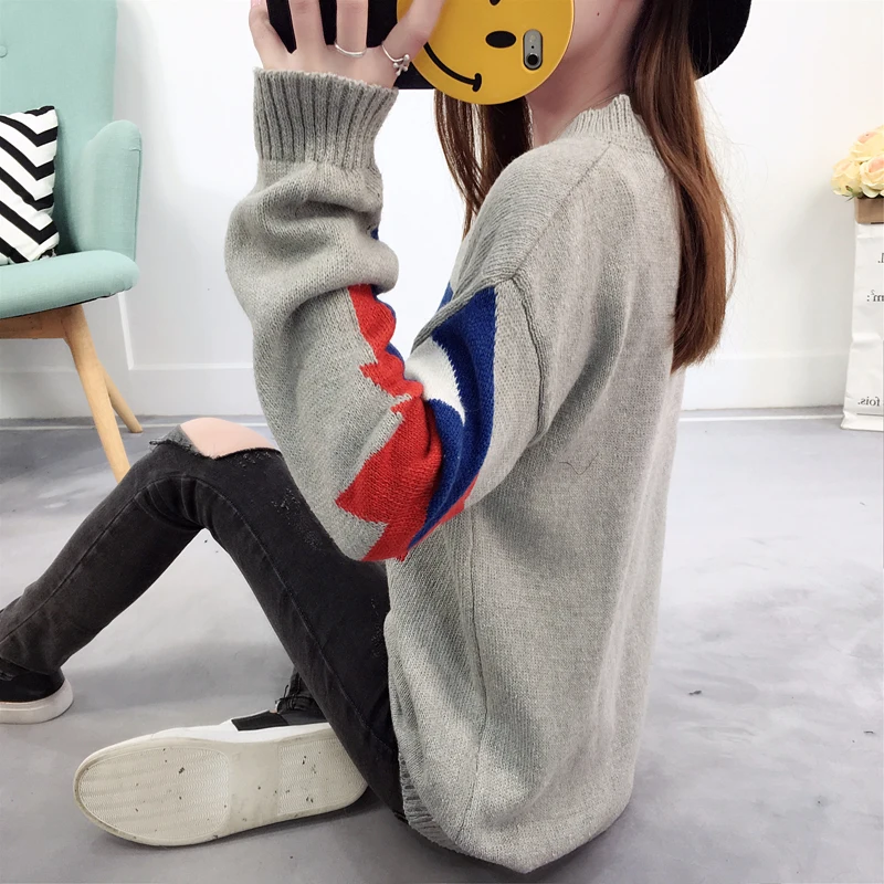 Autumn Winter Women Knitting Sweaters Pullovers Tops 2018 Female Casual Loose Long Sleeve Knitted Sweater Jumper Sweter | Женская одежда