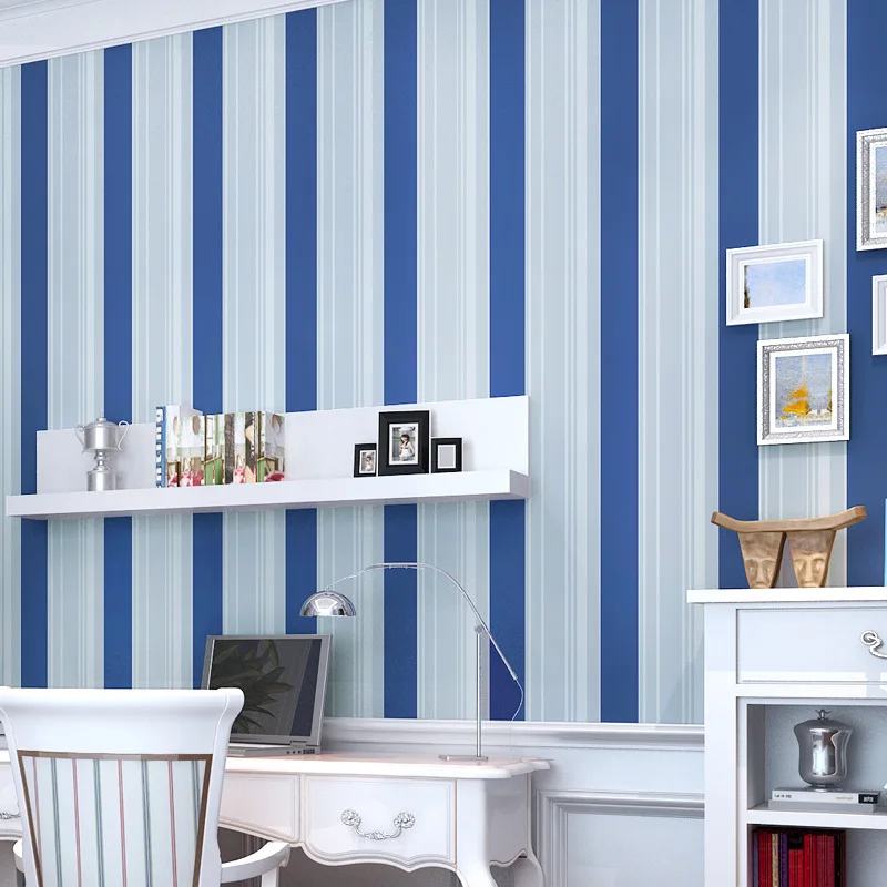 Обои нетканые в зеленую полоску для гостиной спальни | Строительство и ремонт