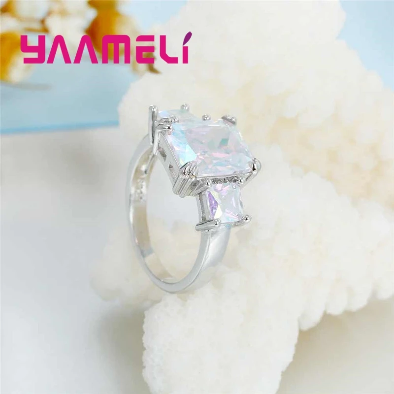 Серебро 925 пробы старинное Ювелирное кольцо AB цветной мистический Цирконий камень модные ювелирные изделия для очаровательных женщин Подарки