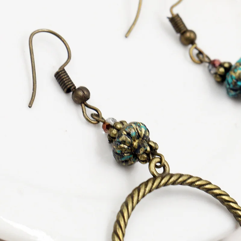 Yanting 2018 New Arrival Long Circle Earrings For Women Shell Tassel Small Beads Charms Female Brincos Earings Wholesale 097 | Украшения и