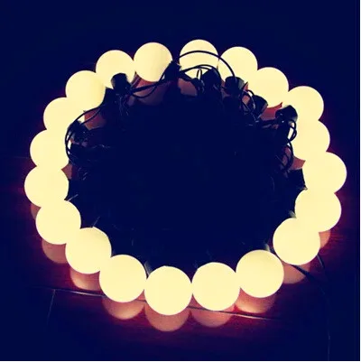 Светодиодная Рождественская гирлянда с теплым белым светом тип шара диаметр 40 мм