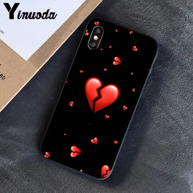 Yinuoda разбитое сердце новое поступление черный чехол для телефона iPhone 8 7 6 6S 6Plus X XS MAX 5 5S SE XR 10 Чехол