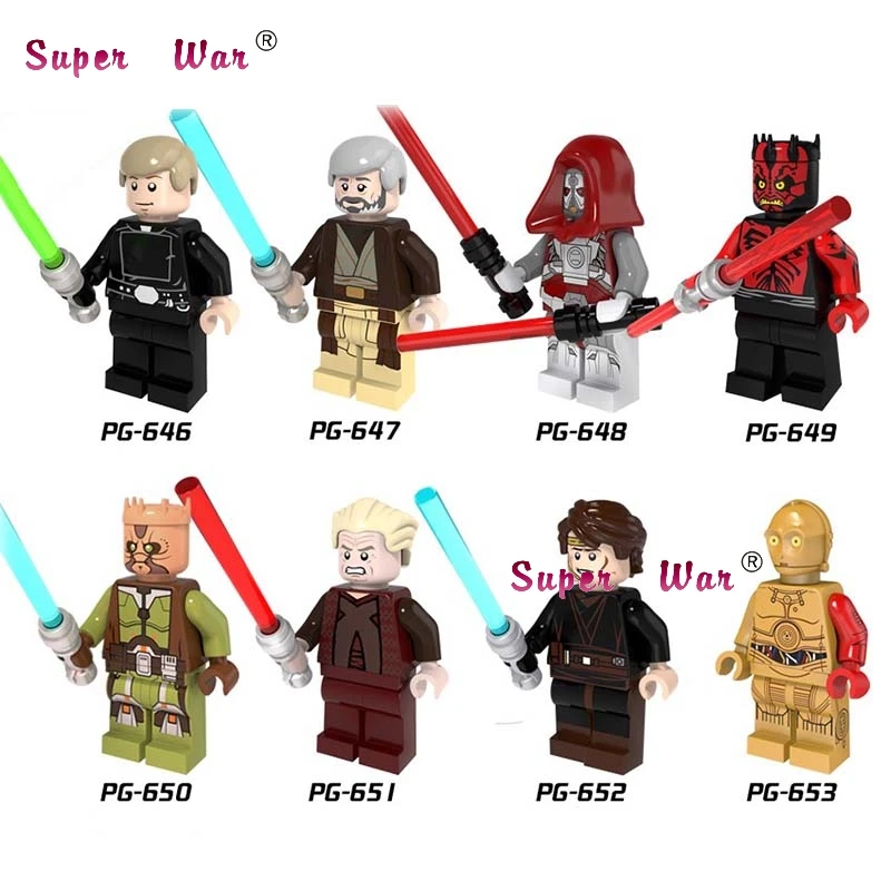 PG8021 1 комплект серии 3 Leia Skywalker Yoda C3PO R2D2 Дарт Вейдер строительные блоки игрушки для детей - Цвет: PG8021