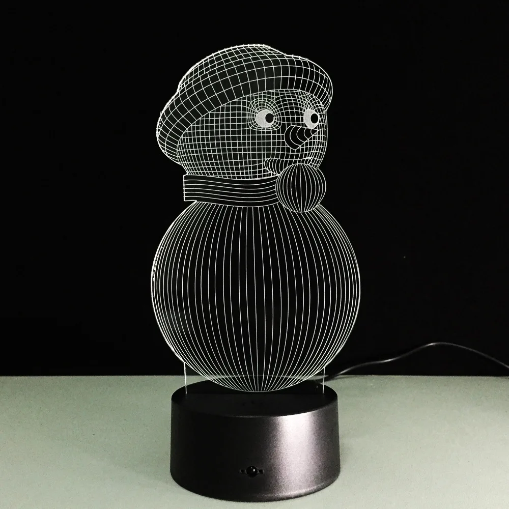 Рождественская серия, рождественские украшения, домашние, вечерние, 3D лампы, светодиодный, ночник, светильник, Санта Клаус, дерево, снеговики, подарки на Рождество и год