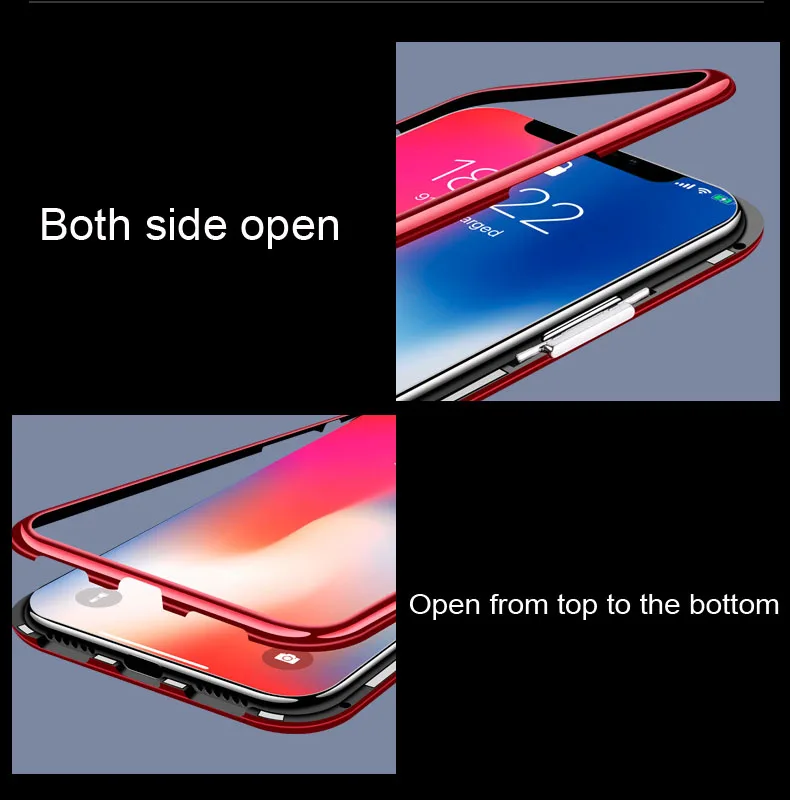 Роскошный Магнитный поглощающий чехол для телефона iPhone X 8 7 6 Plus металлический