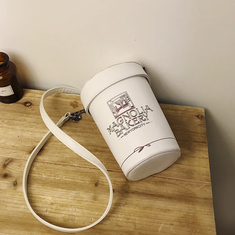 Сумка ведро с чашкой для воды женская сумка шоппер из искусственной кожи модная