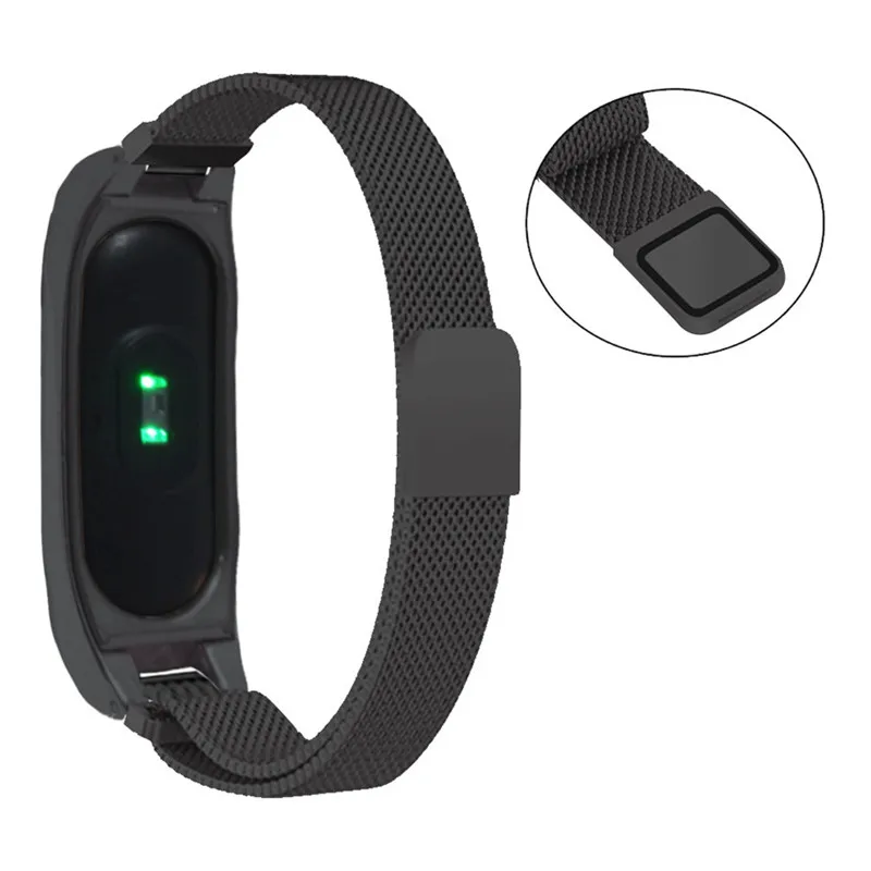 Цветной ремешок для часов из нержавеющей стали Xiaomi Mi Band 2 с магнитной застежкой на