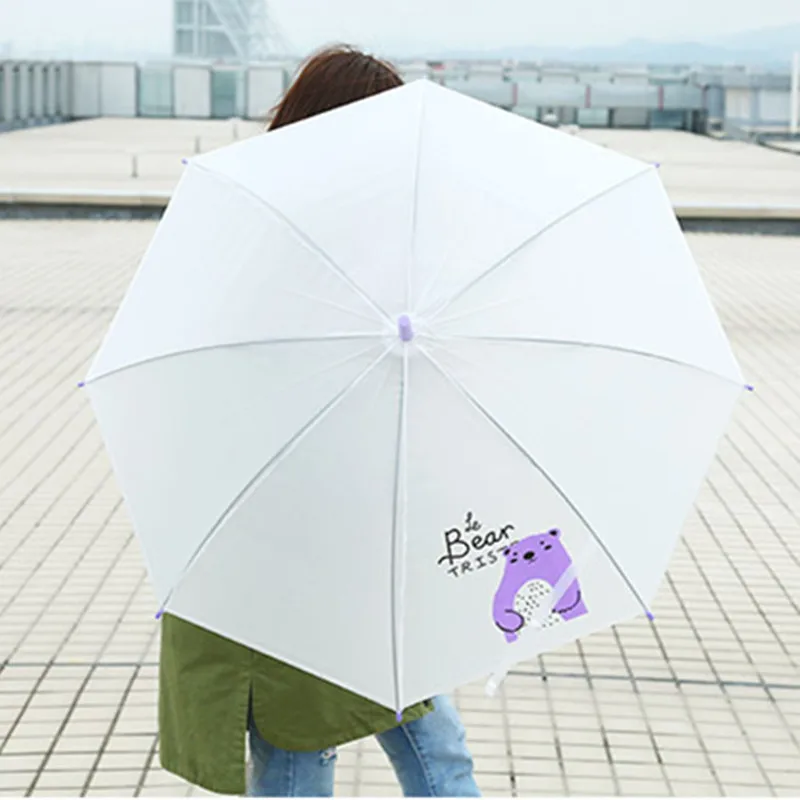 Освежающий длинной ручкой зонтик ветер и дождь милые животные четыре цвета