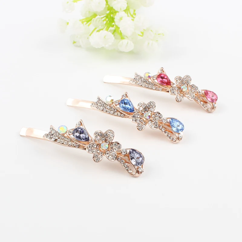 Цветочные циркониевые корейские модные аксессуары для волос шпилька Шпилька