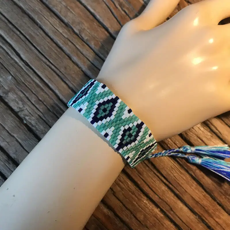 SHINUSBOHO, мужские браслеты, модные геометрические ювелирные изделия, Boho Miyuki, браслет для женщин, ручная работа, подарки, браслет дружбы, регулируемый - Окраска металла: MI-9B0006