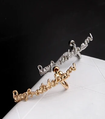 2021 New Personality Punk Style Ladies Ear Cuff Gold Letter Earring Clip For Women Jewelry Wholesale Female | Украшения и
