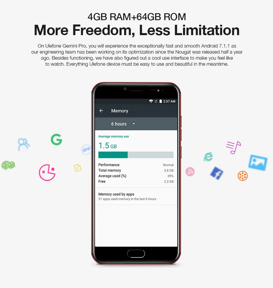 Мобильный телефон Ulefone Gemini Pro, 4 ГБ, 64 ГБ, MTK6797 Deca Core, 5,5 дюймов, FHD, Android 7,1, двойная задняя камера, 13 м+ 13 МП, отпечаток пальца, 4G, смартфон