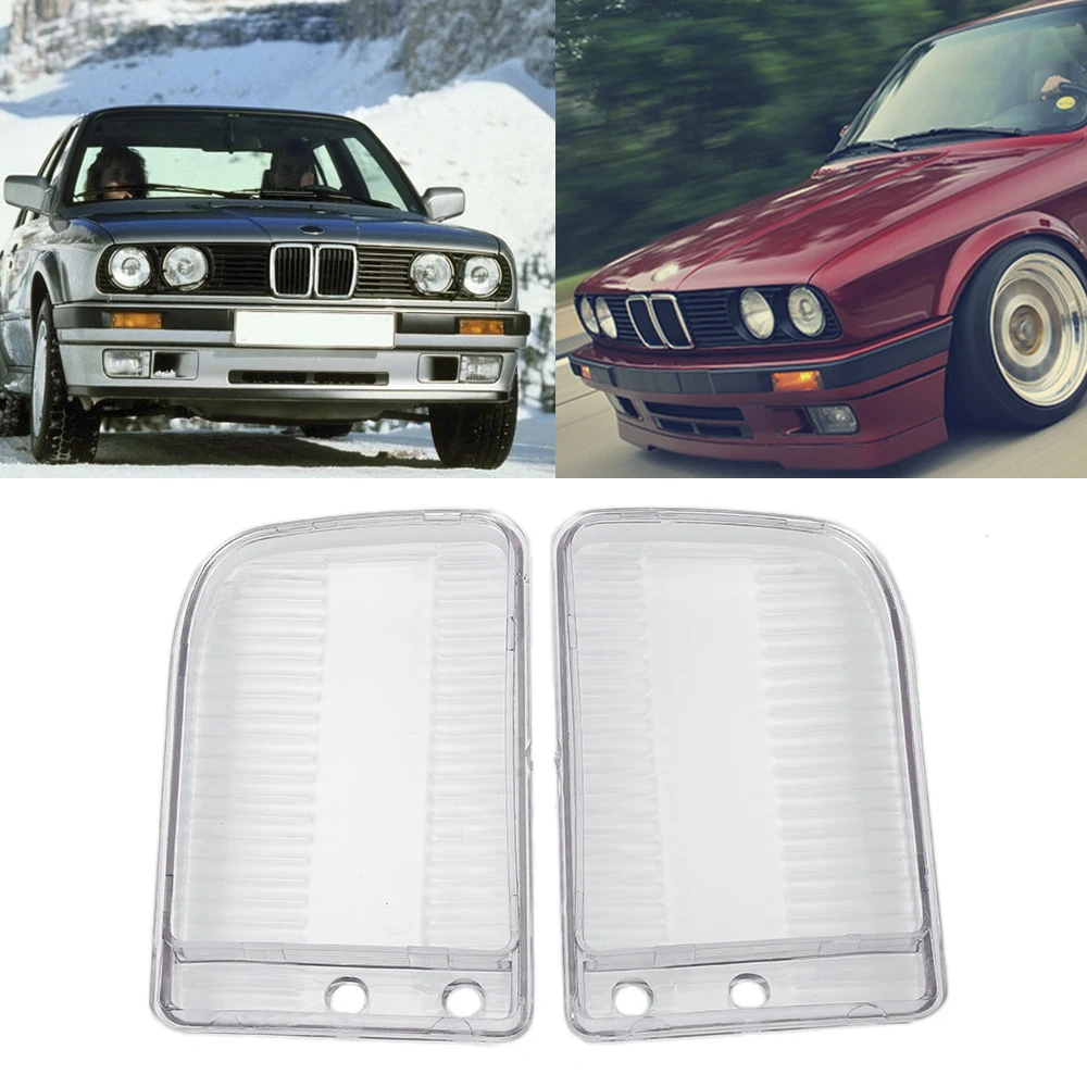 

Left&Right Durable Front Headlight Headlamp Clear Lens Lamp Cover For BMW E30 1984-1991 Headlight Lenses Cover