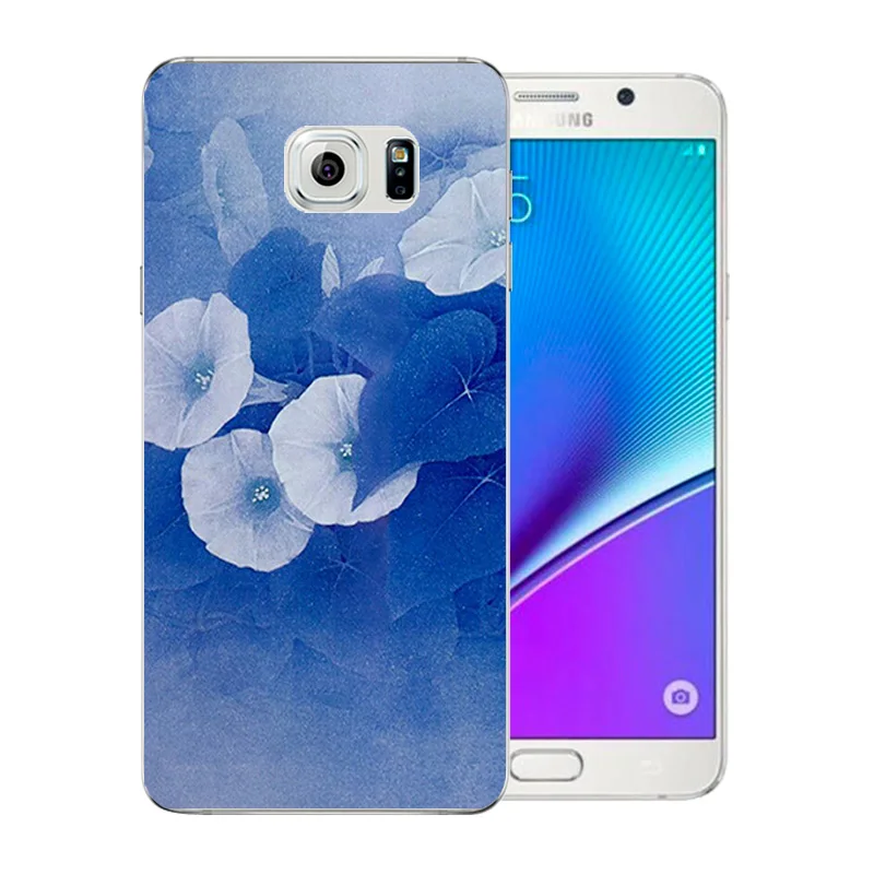 For Samsung Galaxy Note 5 Phone Case Soft TPU Silicon for Note5 N920 Back Cover Blossom Pattern Ultrathin Matte Clear Bag |