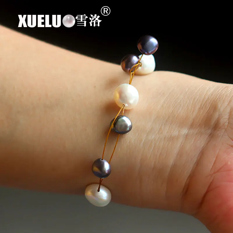 Модный натуральный барочный браслет XUELUO из натурального пресноводного жемчуга