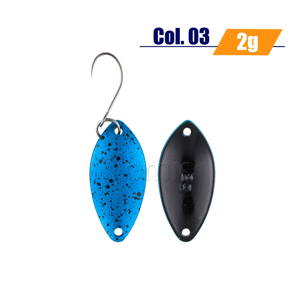 2g Blue Tomic рыболовные ложки 2 г 3 г форель область приманки латунь микро pesca глянцевые цвета металлическая приманка Спиннер приманка - Цвет: 2g Blue