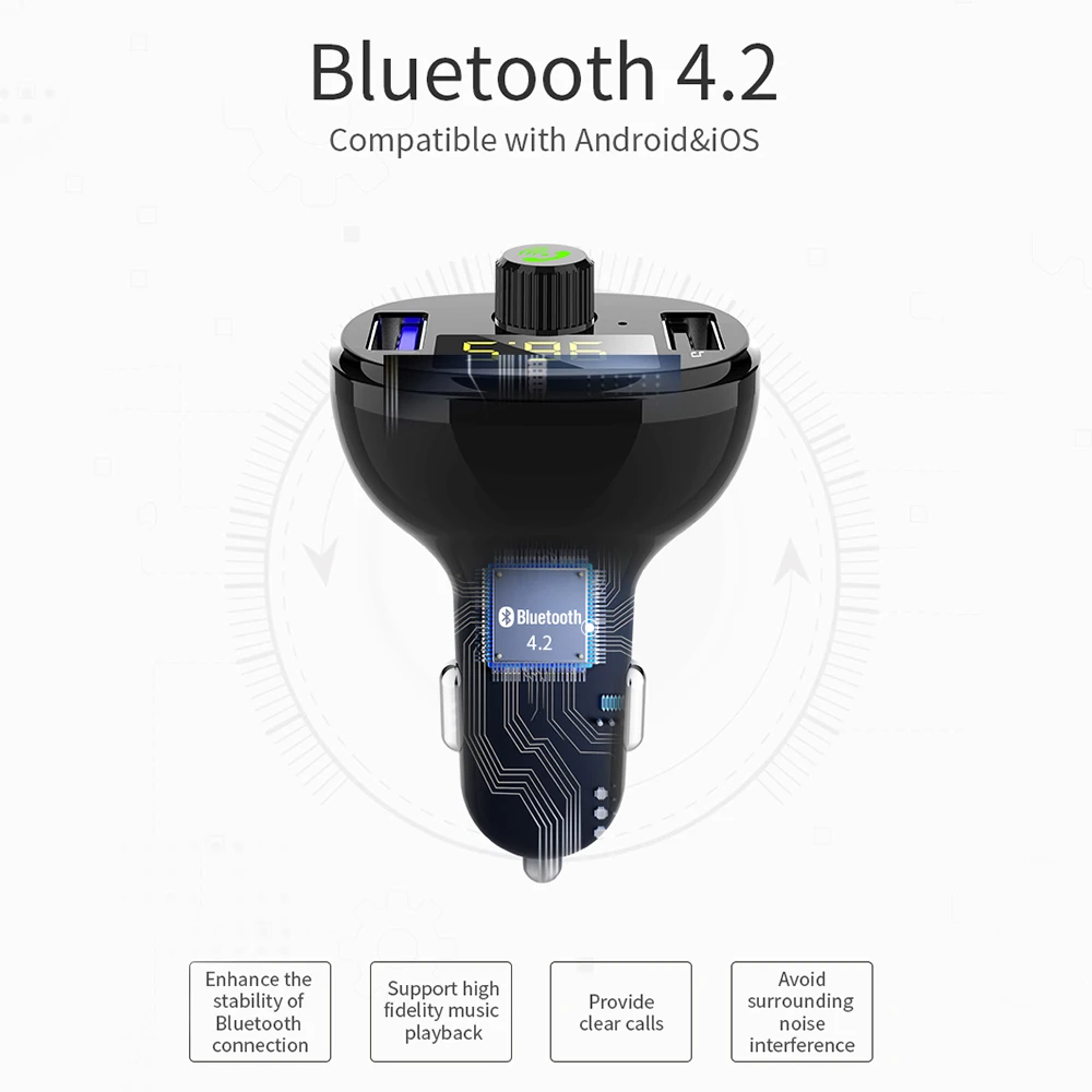 3 0 быстрое автомобильное зарядное устройство с USB fm передатчиком MP3 плеер U диск ЖК